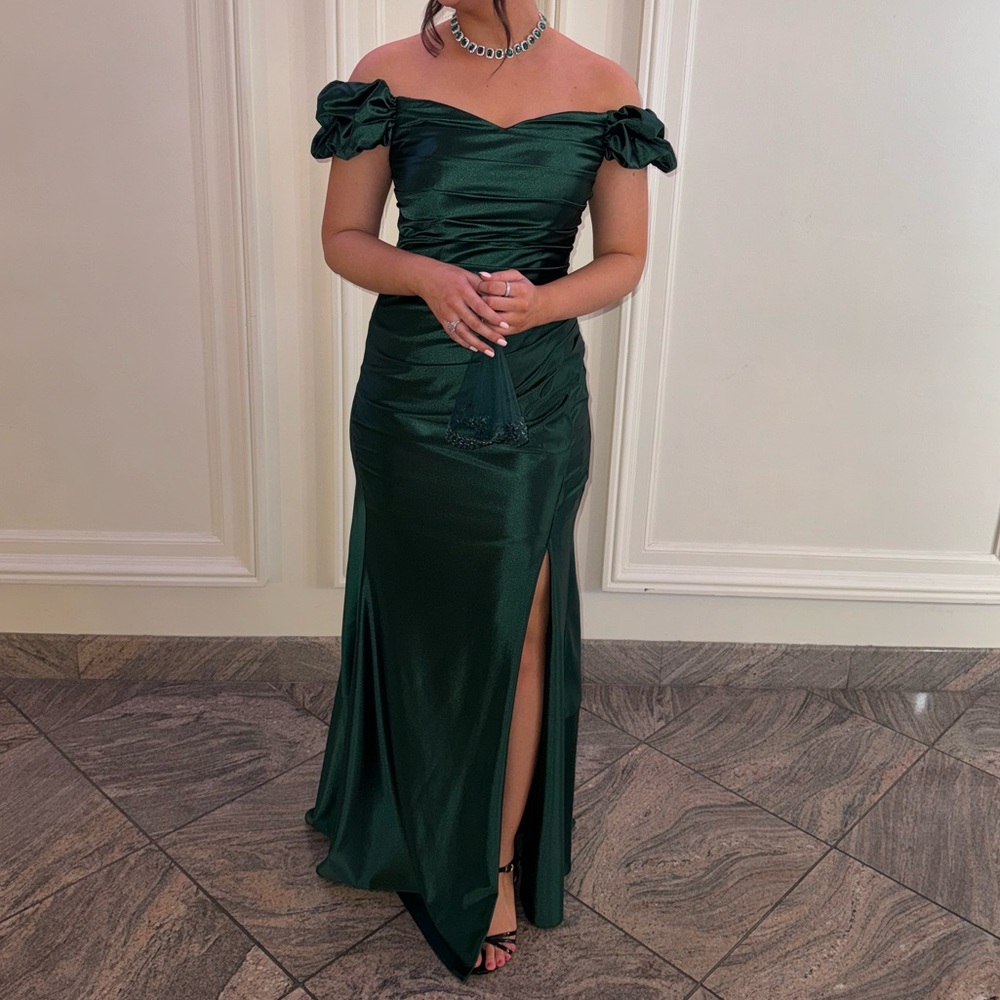 Green Off Shoulder Gown